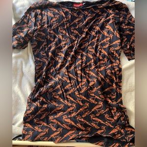 Uniqlo x Ivana Helsinki collab Orange and Blue Bird Shirt Size L